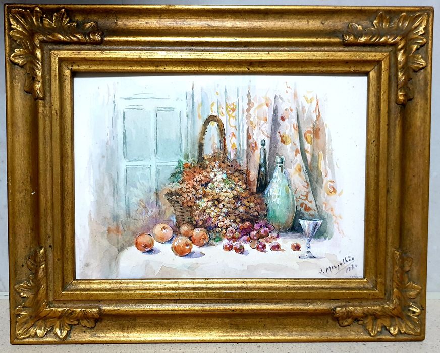 José Mergulhão - aguarela - natureza morta - 1970