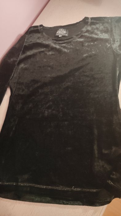 Bluzka damska S czarna welurowa