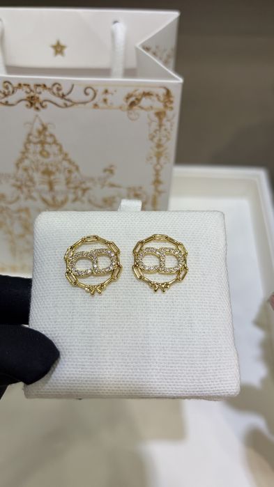 DIOR® Luksusowe kolczyki CD® ekskluzywna biżuteria kolczyki