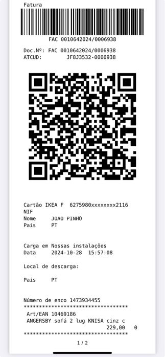 Sofa de dois ligares cinza