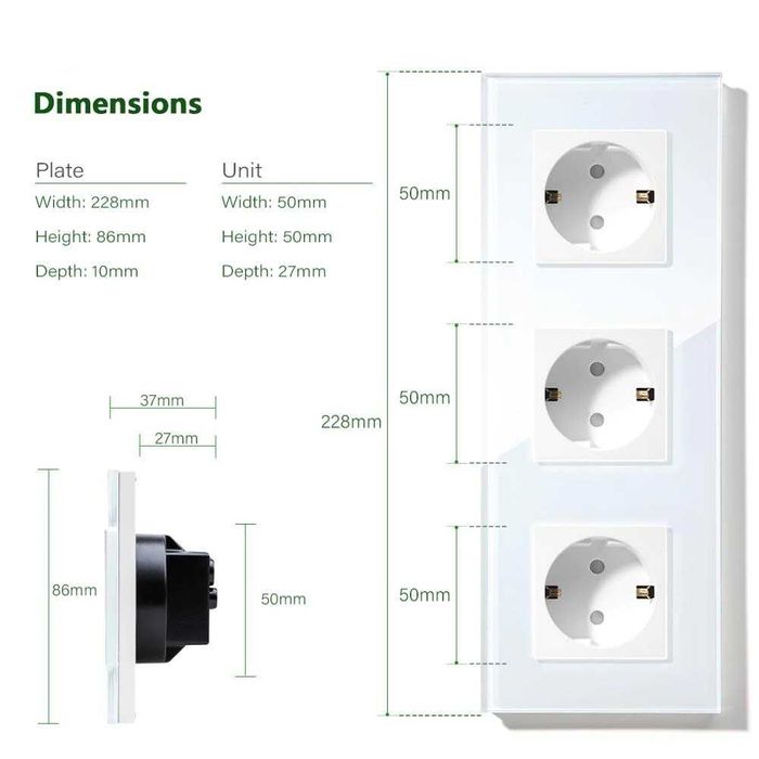 Скляна потрійна розетка
