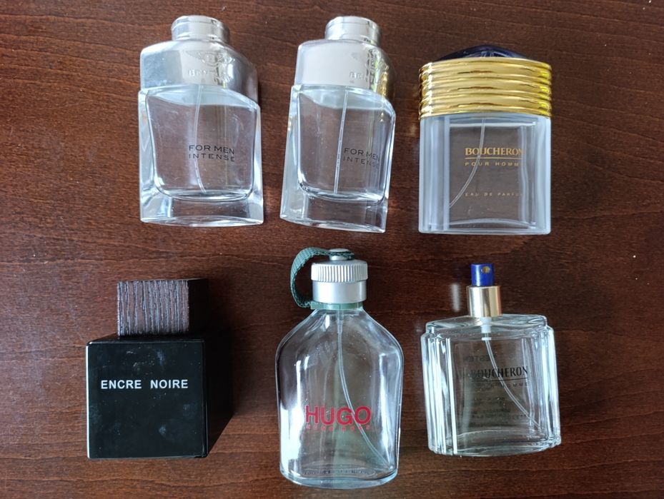 Flakoniki po perfumach Bentley Boucheron Boss Lalique
