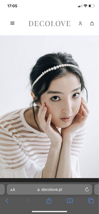 Ślubna opaska do włosów z pereł