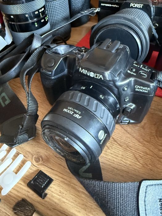 Zestaw fotograficzny ROLLEI, Porst, Minolta, Braun, Canon, Bauer