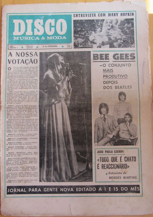 Jornal Disco Música e Moda, Bee Gees, 1971
