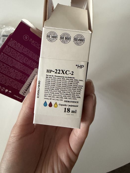 Komplet kartridże tusze do drukarki HP 21 i 22 kolor i czarny