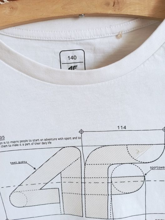 Bluzka biała t-shirt 4f