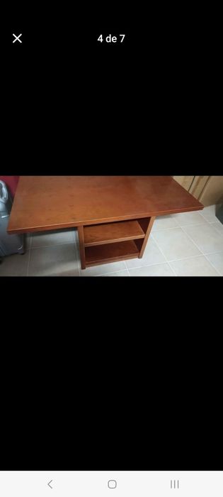 Cherry Wood Coffee Table with Two Included Poufs64740550788610121