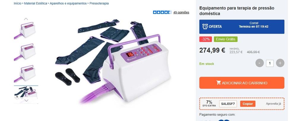 Pressoterapia todo o corpo