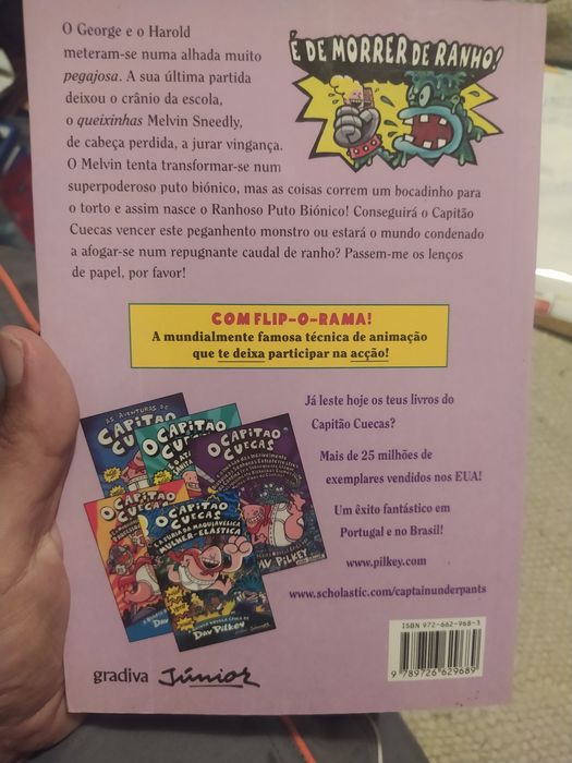 Capitão cuecas e a luta do ranhoso puto biónico livro impecável