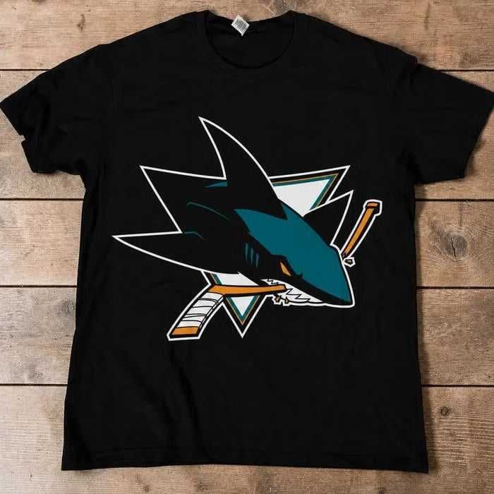 Gildan San Jose Sharks NHL Męski Modny T-shirt Bawełna Rozm. 5xl