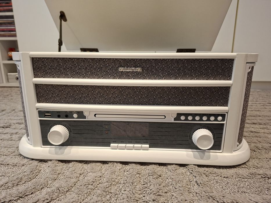 Retro wieża stereo Auna gramofon CD MP3 DAB FM kaseta USB Bluetooth