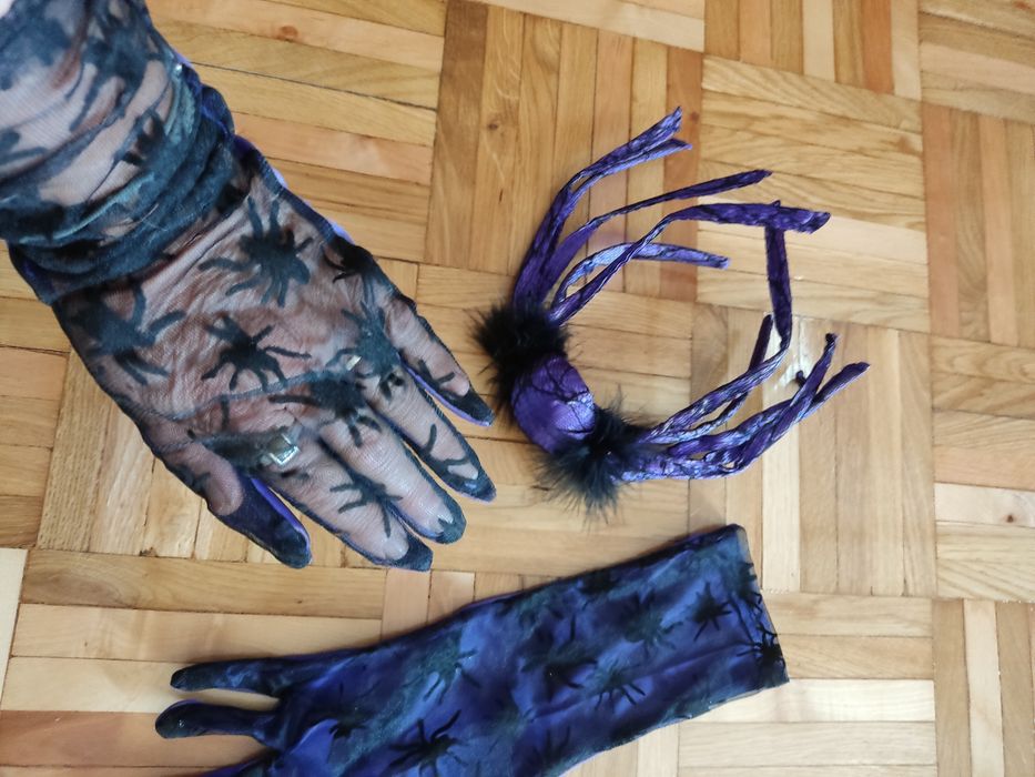 Strój na Halloween rękawiczki z opaską Andrzejki