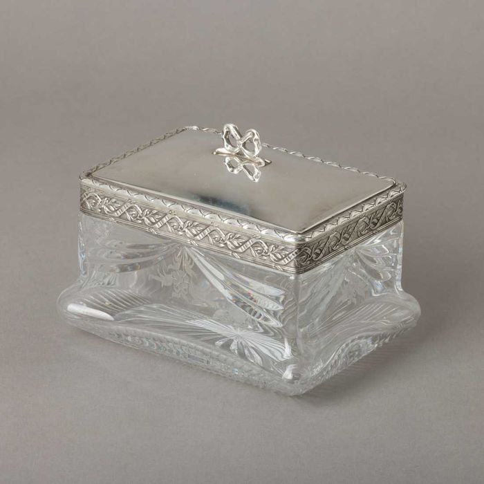 Par de Tinteiros em Vidro e Prata