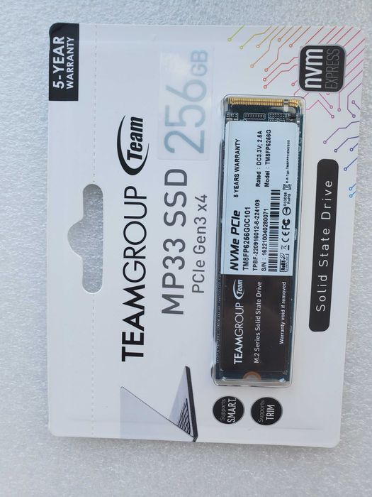 SSD SATA/NMVe PCIe 128/256/512Gb