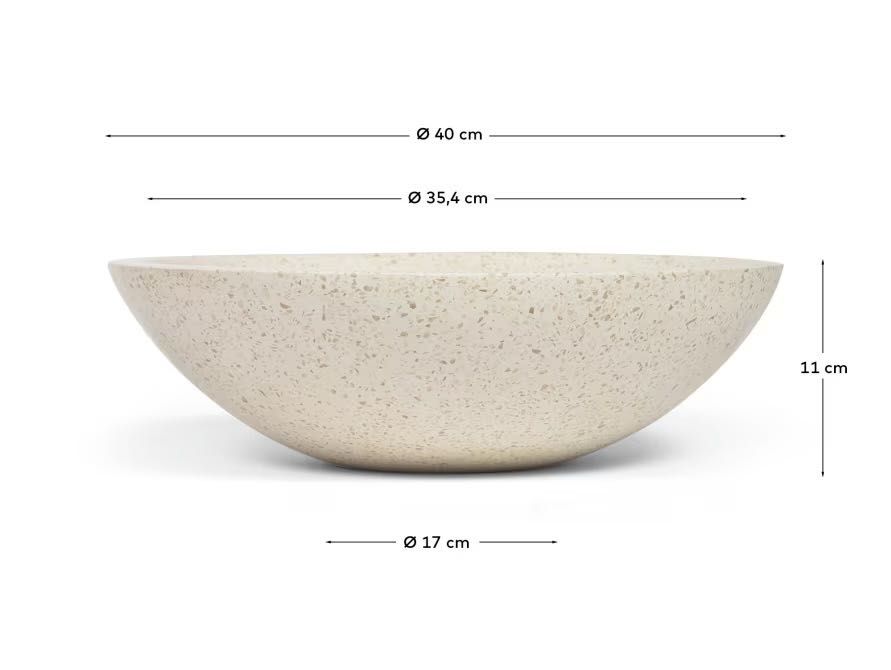 Lavatório novo de bancada Delina terrazzo branco Ø 40 cm