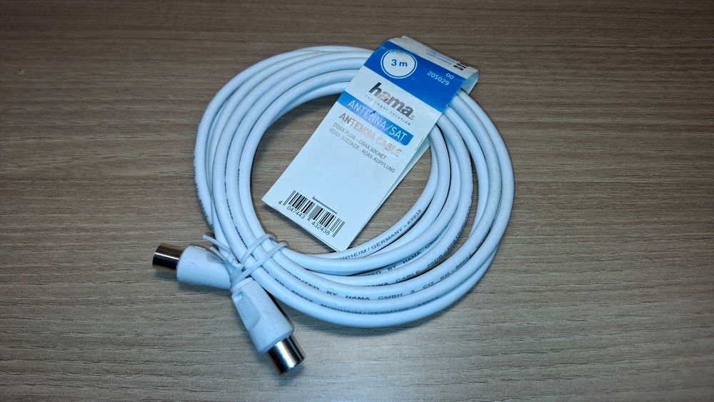 Kabel Antenowy - HAMA - Kabel Koncentryczny - DVB-T2 - 3 metry