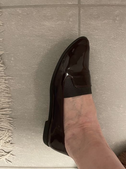 Buty skórzane bordowe 37rozm.