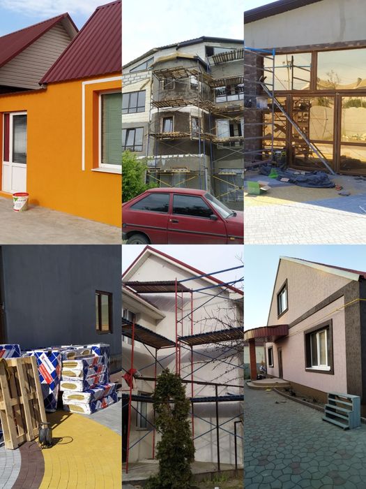 Утеплення фасадів. Фасадні роботи. Утепление фасадов.