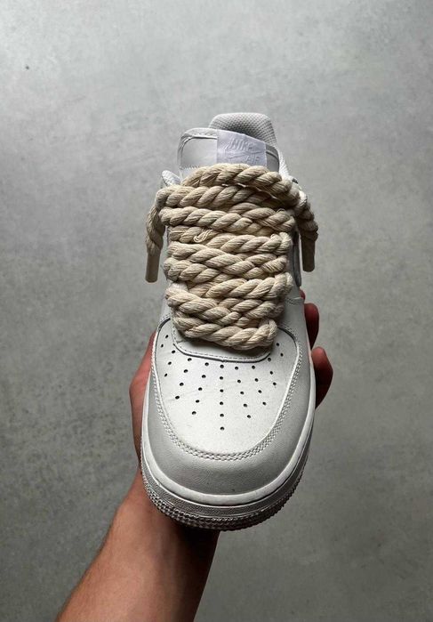 Nike Air Force 1 Low White Rope Laces 42 custom jak nowe