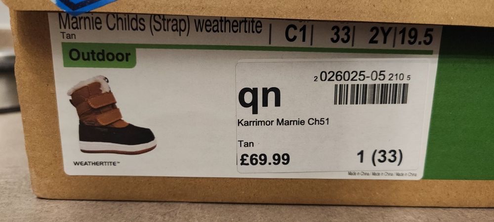 Buty dziecięce zimowe wodoodporne karrimor