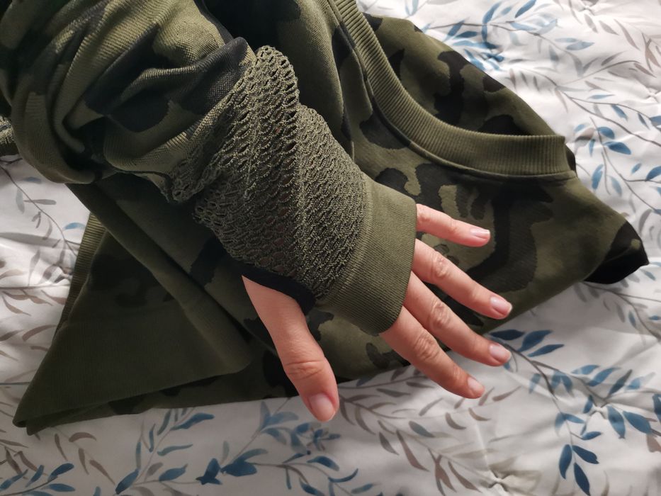 Camisola padrão militar verde com luva, M