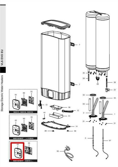 Display para termoacumulador Ariston VLS evo 100 es eu