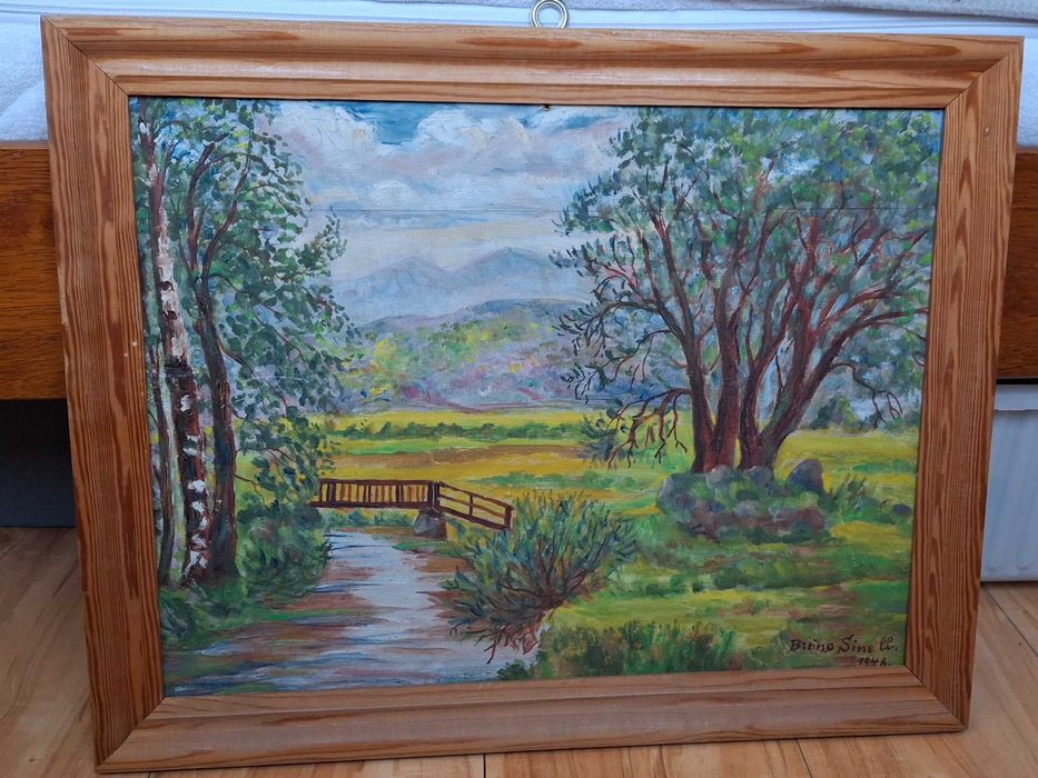 Obraz olejny Bruno Sinell 1948 r. Cieplice