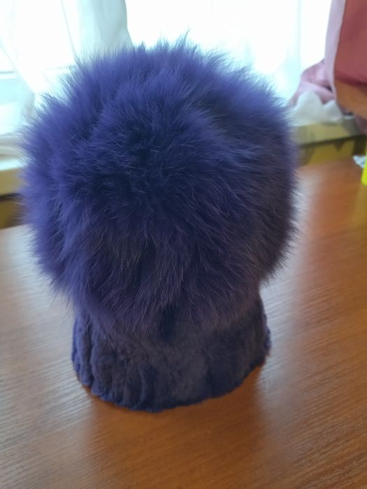 Зимняя шапка женская натуральный мех кролик