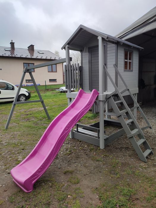 Domki dla dzieci z drewna . Plac zabaw do ogrodu