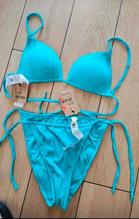 Turkusowy niebieski strój kąpielowy dwuczęściowy tezenis M 80B/ 75C