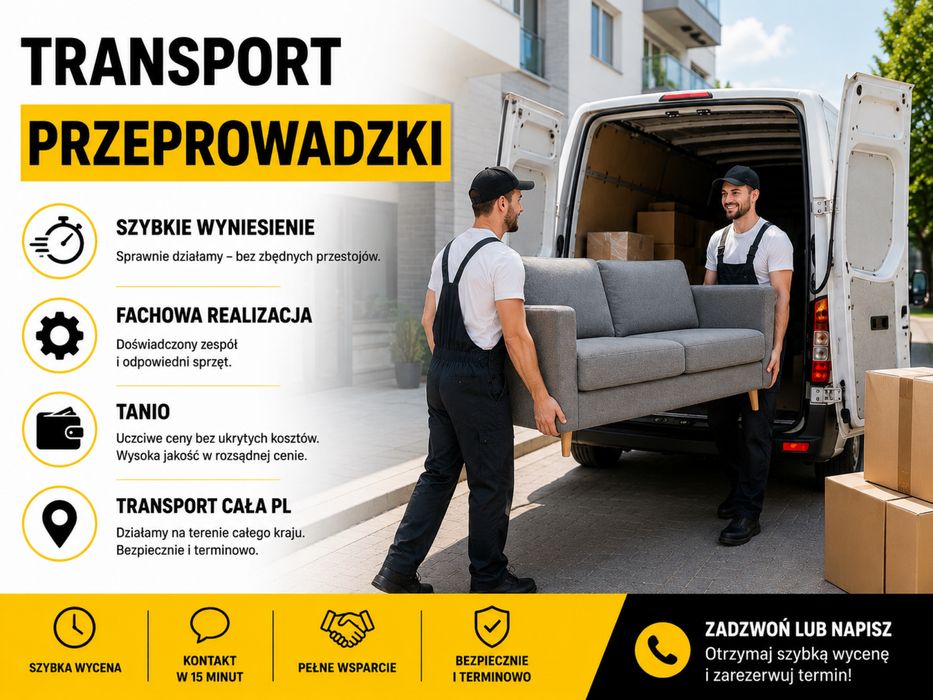 Tranpspor przeprowadzki szybko tanie bez stresu