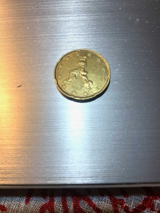 Moeda de 20 Cêntimos de 2002  , italiana, rara e valiosa .