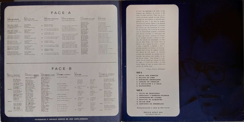 José Afonso	- - - - -		Cantares do Andarilho	- - - - -	LP