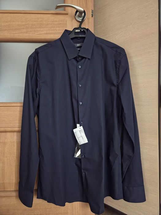 Koszula męska biznesowa Jake's granatowa Slim Fit 41/42 nowa z metkami