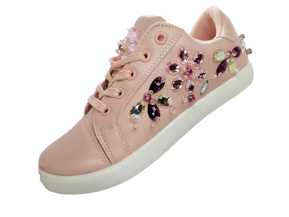 NOWE Tenisówki RÓŻ trampki sportowe KAMYKI Kryształki rozm. 37