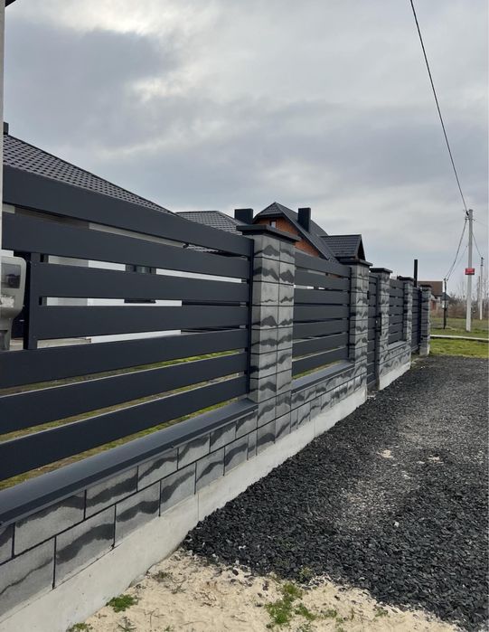 Модульний Блок для паркану, забора Бетонні блоки. Євроблок