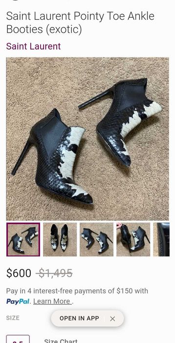 Saint Laurent botas, Python