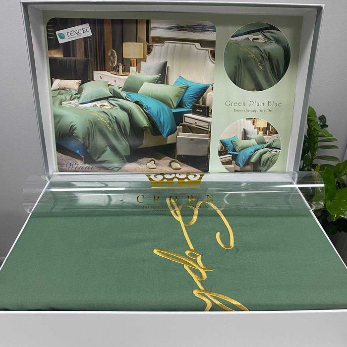 Постельное белье Євро Crown Tencel в КОРОБКЕ