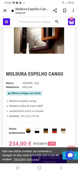 Espelho em madeira