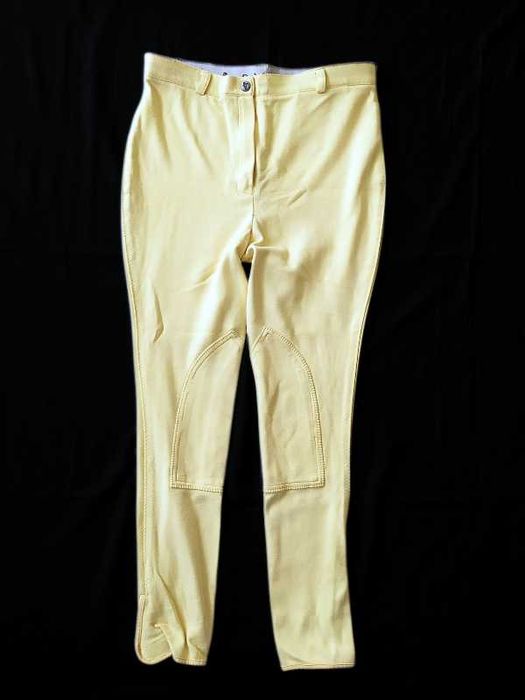 Beżowe kremowe bryczesy damskie Caldene z lejem L 40 do jazdy konnej