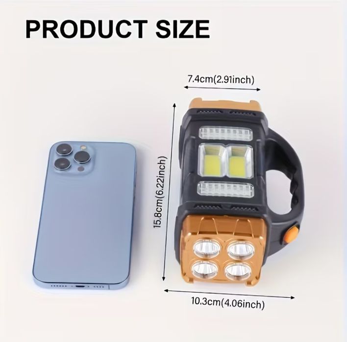 Акумуляторний ліхтар/сонячний/USB зарядний