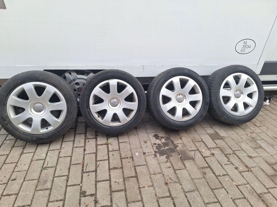 Felgi aluminiowe 16 audi orginalne 5 x 112 plus opony zimowe