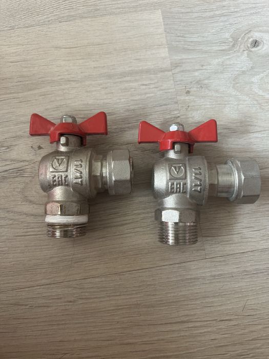 Кран VALTEC шаровый угловой с американкой DN20 3/4 PN40 — 2 шт