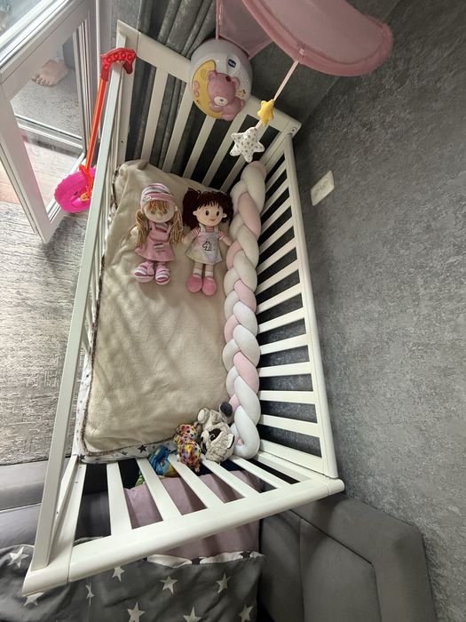 Дитяче ліжечко-маятник З МАТРАСОМ для солодких снів вашого малюка