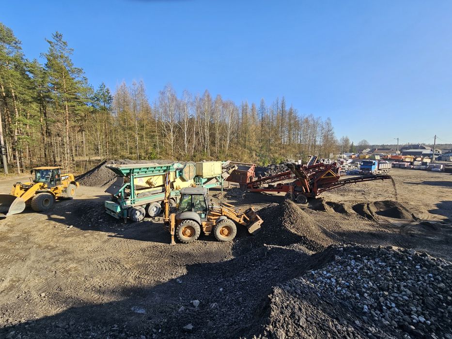 Wynajem kruszarki , przesiewacza kruszenie gruzu, betonu usługa krusze