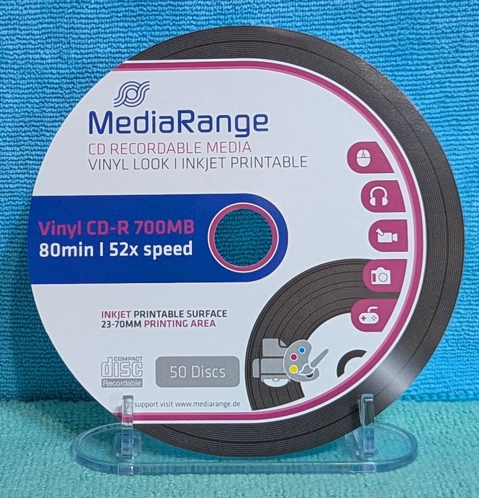 CD-R  Silver, White and Black Vinyl Printable