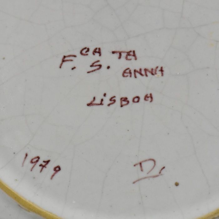 Prato em Faiança Fábrica de Sant'Anna, ano 1979