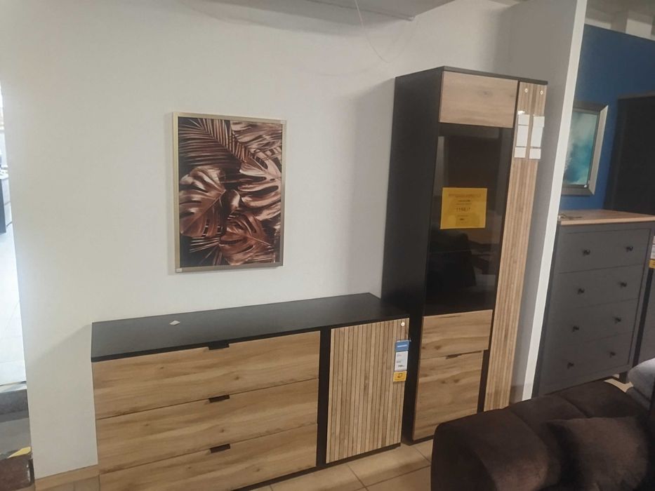 System Luen witryna 70 cm komoda 143 cm wyprzedaz ekspozycji komplet