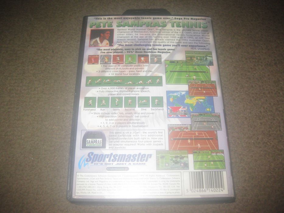 Jogo "Pete Sampras Tennis" para Sega Mega Drive/Completo!64585739169666121